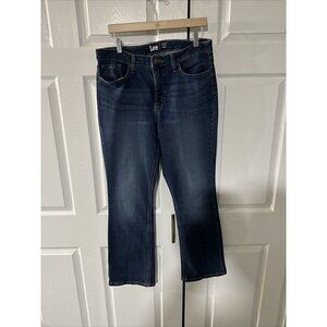 Lee Regular Fit Bootcut Mid Rise Women's size 14M Dark Wash Blue Denim Jeans